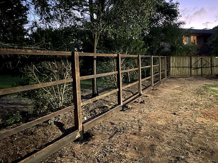 Completed fence rails and posts