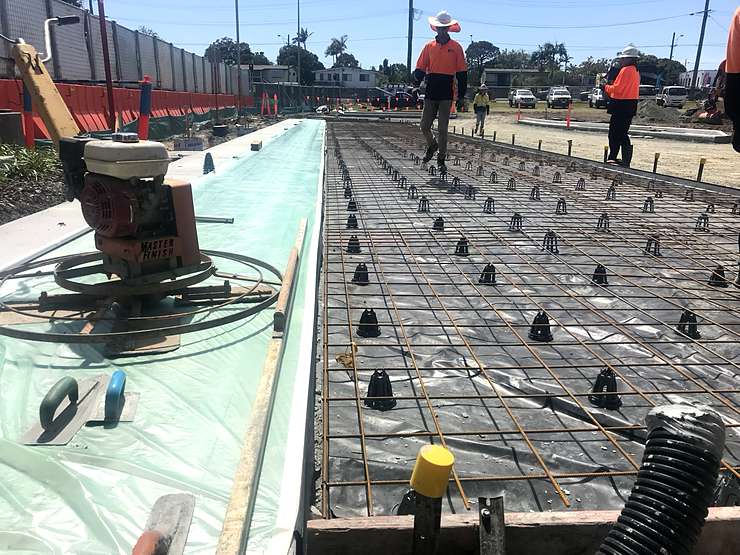 Concrete hardstand prepared ready to pour