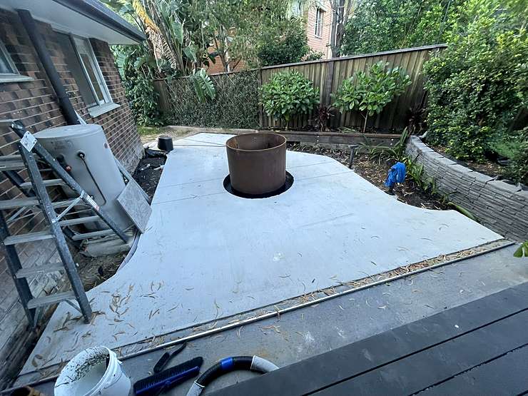 Concrete laid ready for pavers