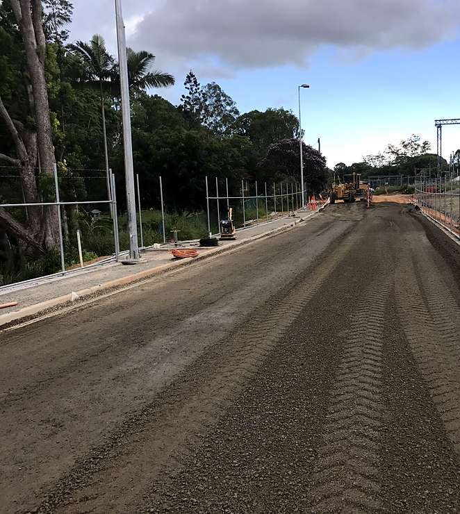 Gravel placement for small access road