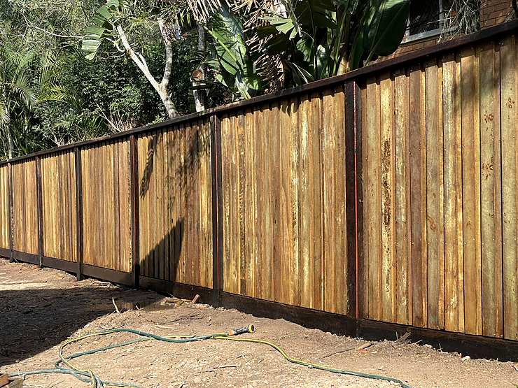 Hardwood paling fence completed