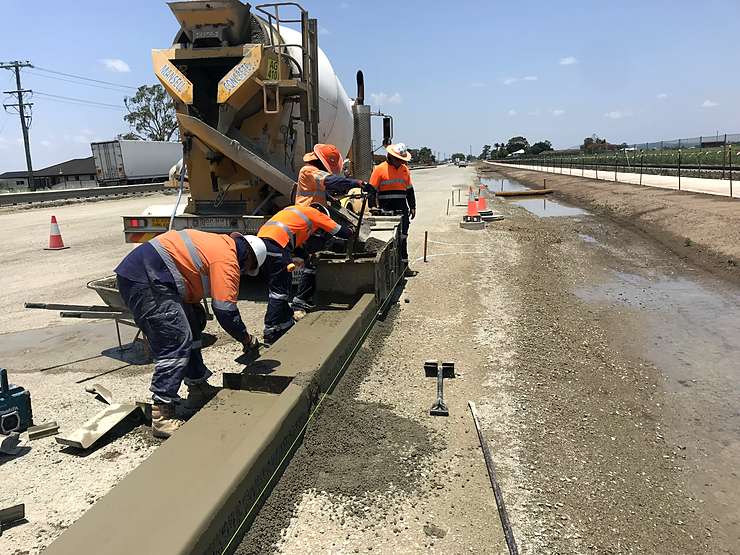 Kerb and channel placement on prepared gravels