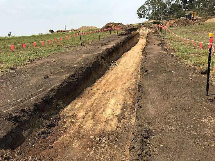 Open trench prior to bedding