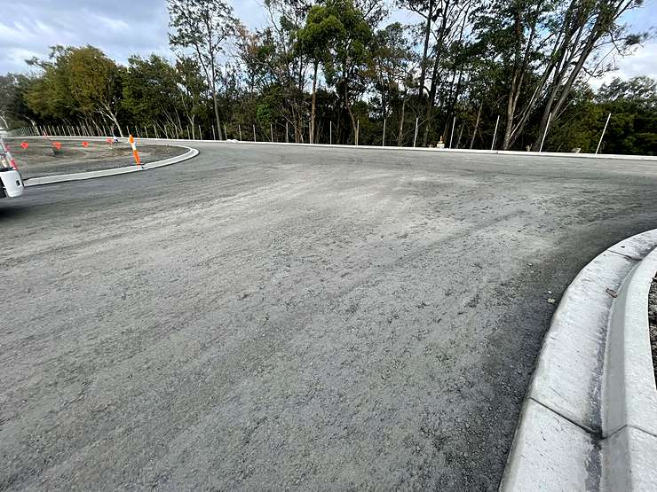 Prepared gravel intersection ready for seal and asphalt