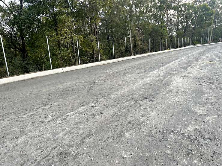 Prepared gravel surface
