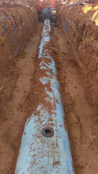 Small diameter RCPs being backfilled